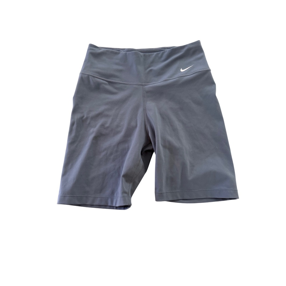 Nike Dri-FIT High Waisted Biker Shorts Slate Blue Gray Women's Small 7" Inseam
